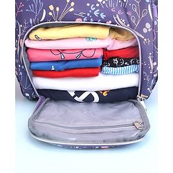 Babyhug Backpack Style Diaper Bag Floral Print - Purple