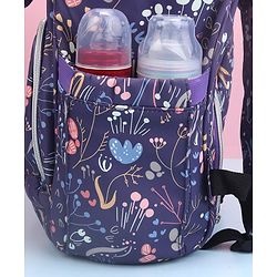 Babyhug Backpack Style Diaper Bag Floral Print - Purple