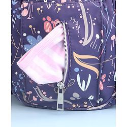 Babyhug Backpack Style Diaper Bag Floral Print - Purple