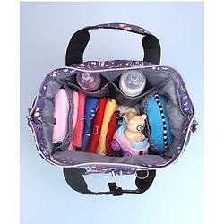 Babyhug Backpack Style Diaper Bag Floral Print - Purple