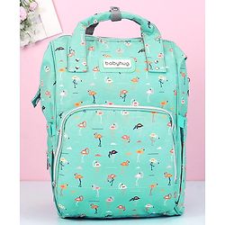 Babyhug Diaper Bag Flamingo Print - Green
