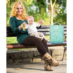 Babyhug Diaper Bag Flamingo Print - Green
