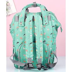 Babyhug Diaper Bag Flamingo Print - Green