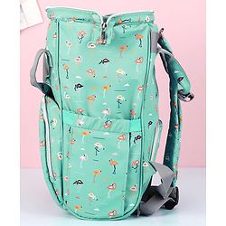 Babyhug Diaper Bag Flamingo Print - Green