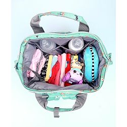 Babyhug Diaper Bag Flamingo Print - Green