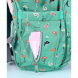 Babyhug Diaper Bag Flamingo Print - Green