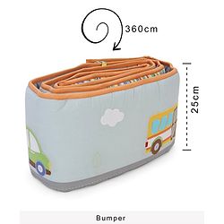 Babyhug Premium Cotton Crib Bumper Regular -Transport Theme (Cot not Included)