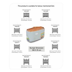 Babyhug Premium Cotton Crib Bumper Regular -Transport Theme (Cot not Included)
