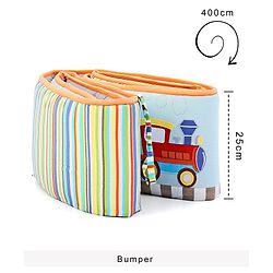 Babyhug Premium Cotton Crib Bumper Large -Transport Theme (Cot not Included)