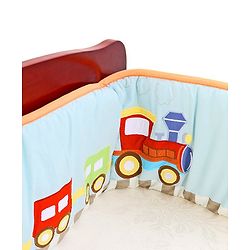 Babyhug Premium Cotton Crib Bumper Large -Transport Theme (Cot not Included)
