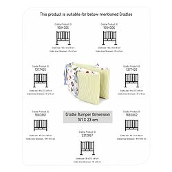 Babyhug Premium Cotton Head Support Bumper with Fitted Sheet for Cradle- Sports Theme