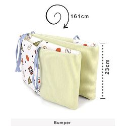 Babyhug Premium Cotton Head Support Bumper with Fitted Sheet for Cradle- Sports Theme