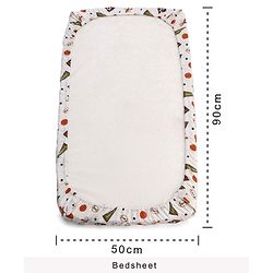 Babyhug Premium Cotton Head Support Bumper with Fitted Sheet for Cradle- Sports Theme