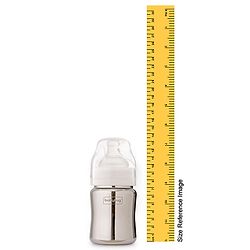 Babyhug  Stainless Steel Feeding Bottle with Leak-Proof Cap & Silicone Nipple  200 ml | BPA Free| Durable| Milk Feeding | 304 Grade | Newborn