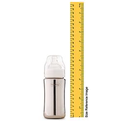 Babyhug  Stainless Steel Feeding Bottle with Leak-Proof Cap & Silicone Nipple  300 ml | BPA Free| Durable| Milk Feeding | 304 Grade | Newborn