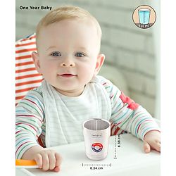 Babyhug Double Wall Stainless Steel Tumbler with Ringer - 120 ml