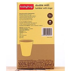 Babyhug Double Wall Stainless Steel Tumbler with Ringer - 120 ml