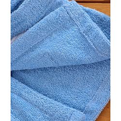 Babyhug Hooded Bathrobe Prince Embroidery - Blue