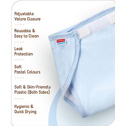 Babyhug Waterproof Nappy Small Size Set of 3 - Yellow Pink Blue