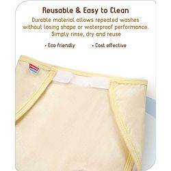 Babyhug Waterproof Nappy Small Size Set of 3 - Yellow Pink Blue