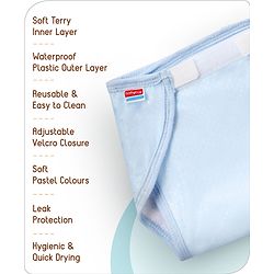 Babyhug Waterproof Nappy Small  Size Set of 3 - Yellow Pink Blue