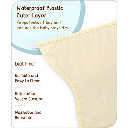 Babyhug Waterproof Nappy Small  Size Set of 3 - Yellow Pink Blue