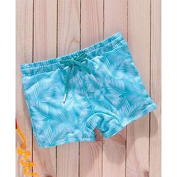 Babyhug Swimming Trunks Swan Print - Blue
