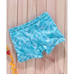 Babyhug Swimming Trunks Swan Print - Blue