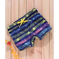 Babyhug Swimming Trunks Swan Print - Multicolor