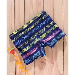 Babyhug Swimming Trunks Swan Print - Multicolor