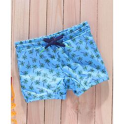 Babyhug Swimming Trunks Palm Tree Print - Blue