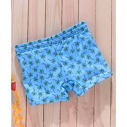 Babyhug Swimming Trunks Palm Tree Print - Blue