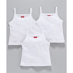 Babyhug 100% Organic Cotton Solid Slips Pack of 3 - White