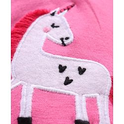 Babyhug Full Length Leggings Unicorn Embroidered - Pink