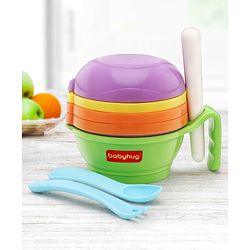Babyhug Multi Purpose Baby Food Grinding Bowl - Purple Green