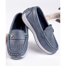 Cute Walk by Babyhug Party Wear Loafer Shoes Star Badge Detail - Blue