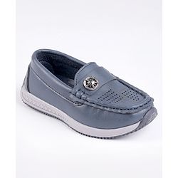 Cute Walk by Babyhug Party Wear Loafer Shoes Star Badge Detail - Blue