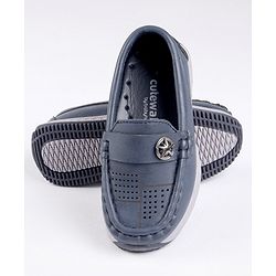 Cute Walk by Babyhug Party Wear Loafer Shoes Star Badge Detail - Blue