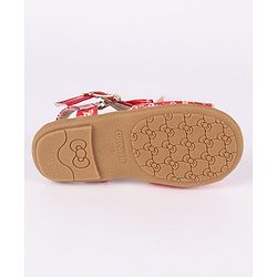 Cute Walk by Babyhug Party Wear Sandals Bow Applique - Red