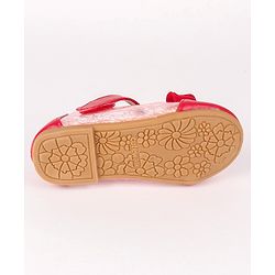 Cute Walk by Babyhug Party Wear Belly Shoes Bow Detailing - Red