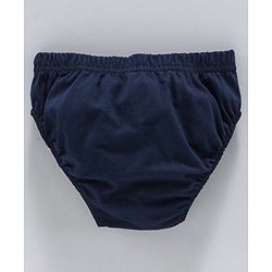 Babyhug 100% Cotton Briefs Printed & Striped Pack of 3 - White Navy Blue