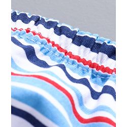 Babyhug 100% Cotton Briefs Printed & Striped Pack of 3 - White Navy Blue