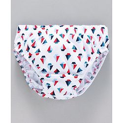 Babyhug 100% Cotton Printed & Striped Panties Pack of 3 -  Blue White