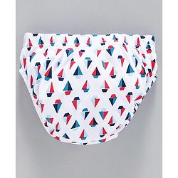 Babyhug 100% Cotton Printed & Striped Panties Pack of 3 -  Blue White