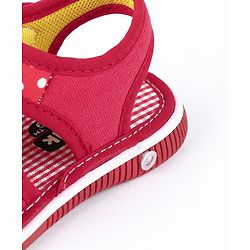 Cute Walk by Babyhug Musical Sandals Heart Patch - Red