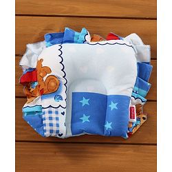 Babyhug Teddy Print Baby Bedding Set with Mosquito Net  -  Blue