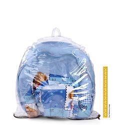 Babyhug Teddy Print Baby Bedding Set with Mosquito Net  -  Blue