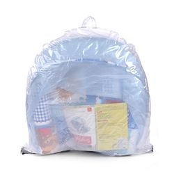 Babyhug Teddy Print Baby Bedding Set with Mosquito Net  -  Blue