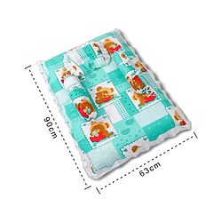 Babyhug Teddy Print Frilled Baby Bedding Set  -  Green