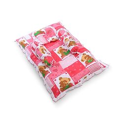 Babyhug Teddy Print Baby Bedding Set - Red